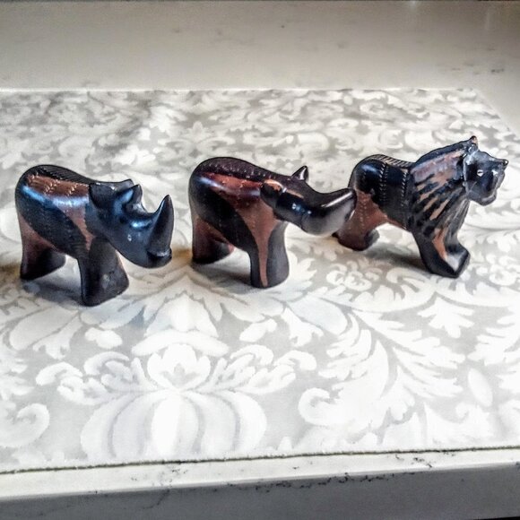Handmade Soapstone Animal Trio Figurines - Picture 1 of 6